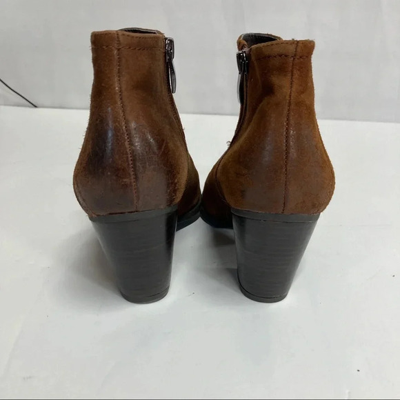 Franco Sarto Brown Suede Leather Ankle Boots Booties Women's 7M - Picture 2 of 7